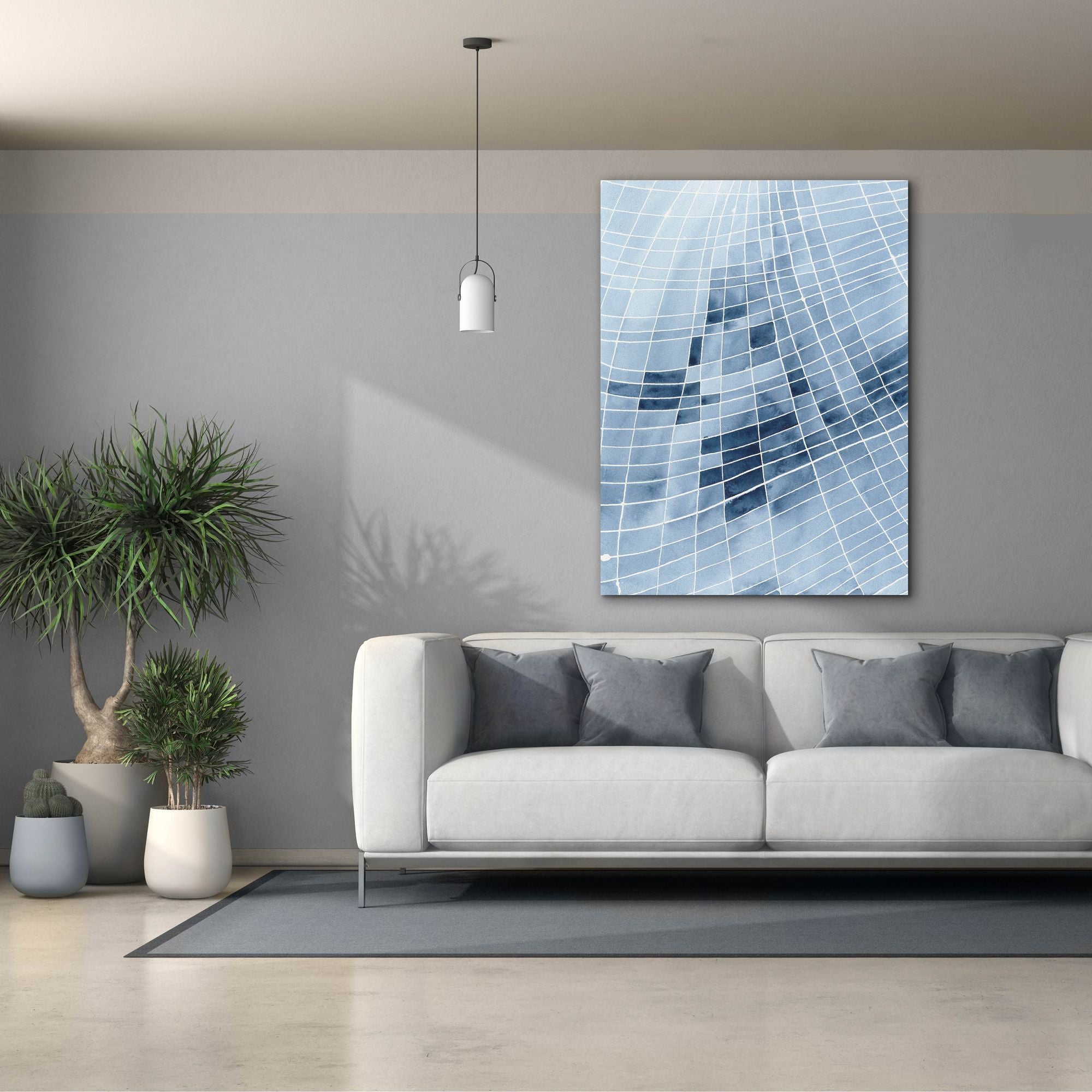 'Blue Grid II' by Regina Moore, Canvas Wall Art,40x54