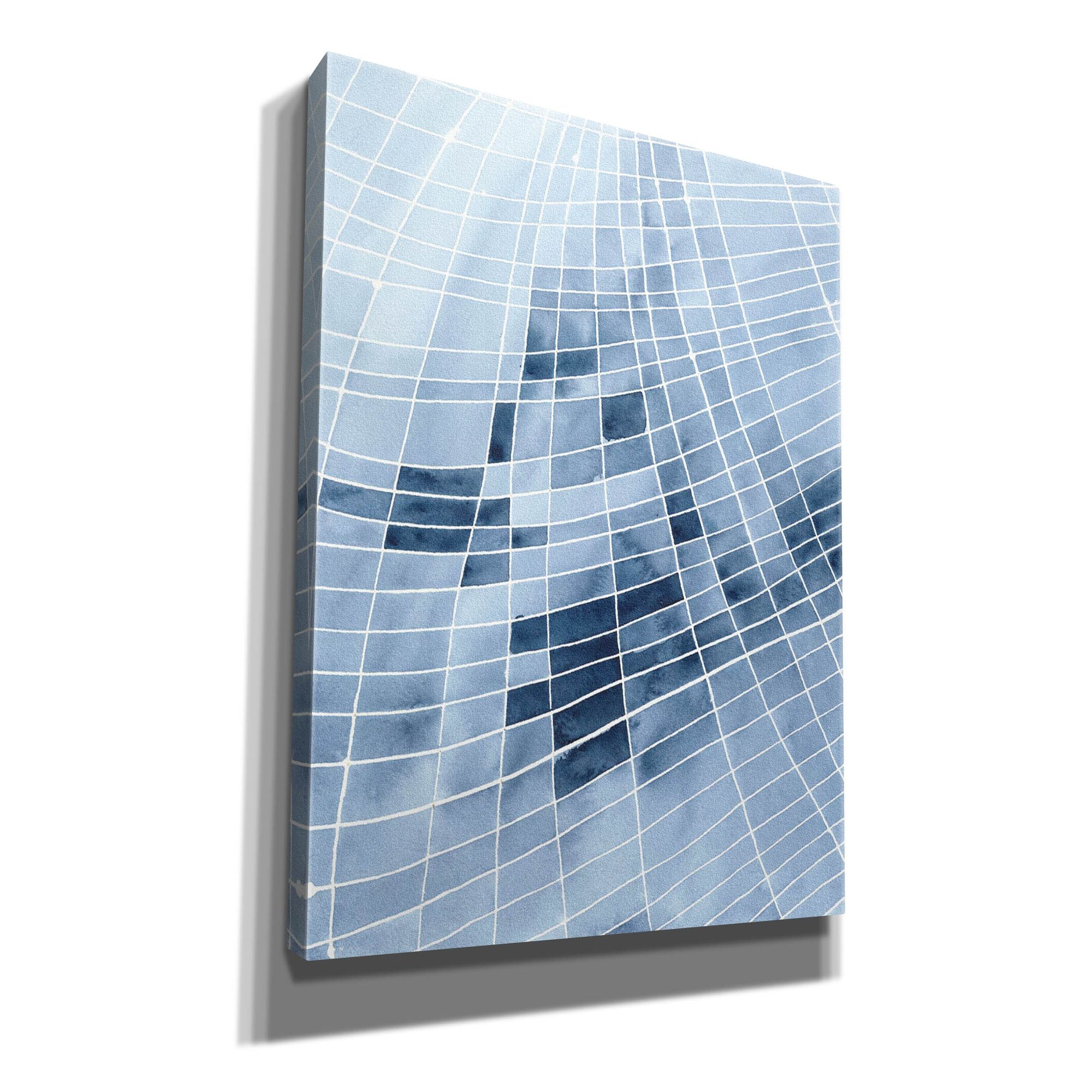 'Blue Grid II' by Regina Moore, Canvas Wall Art