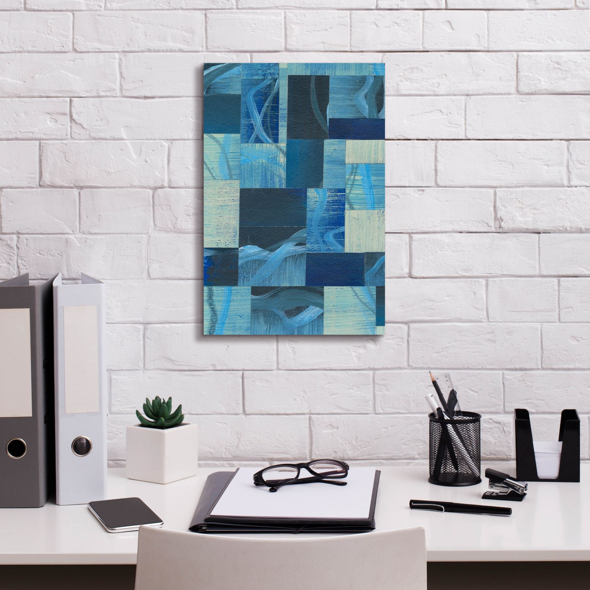 'Denim Blocks I' by Regina Moore, Canvas Wall Art,12 x 18