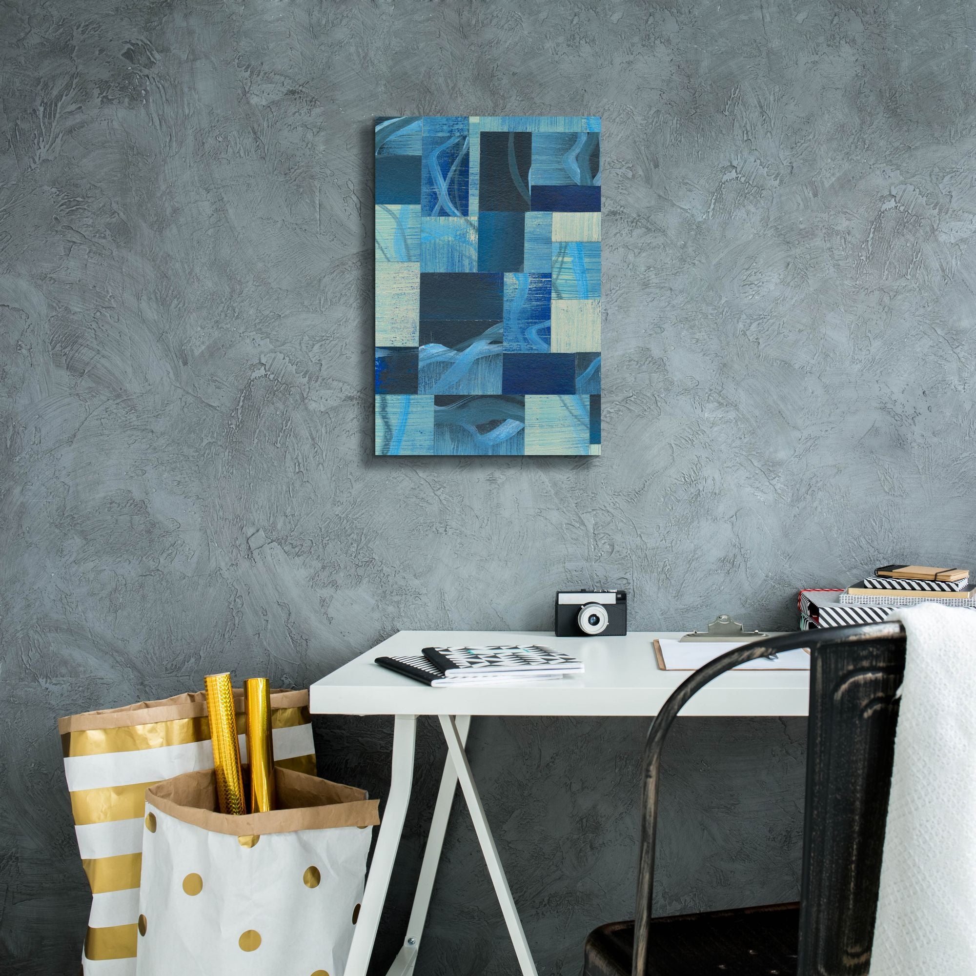 'Denim Blocks I' by Regina Moore, Canvas Wall Art,12 x 18