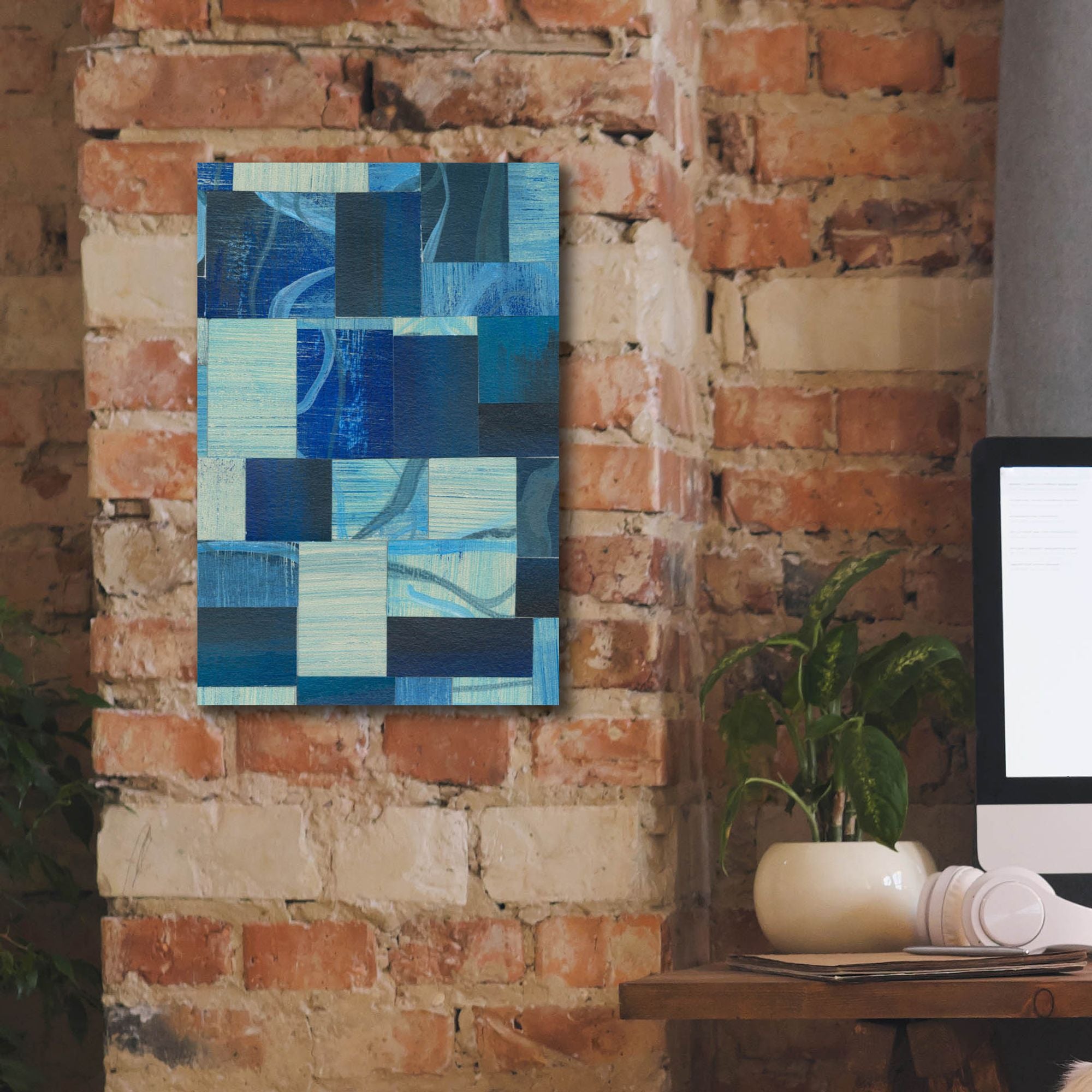 'Denim Blocks II' by Regina Moore, Canvas Wall Art,12 x 18