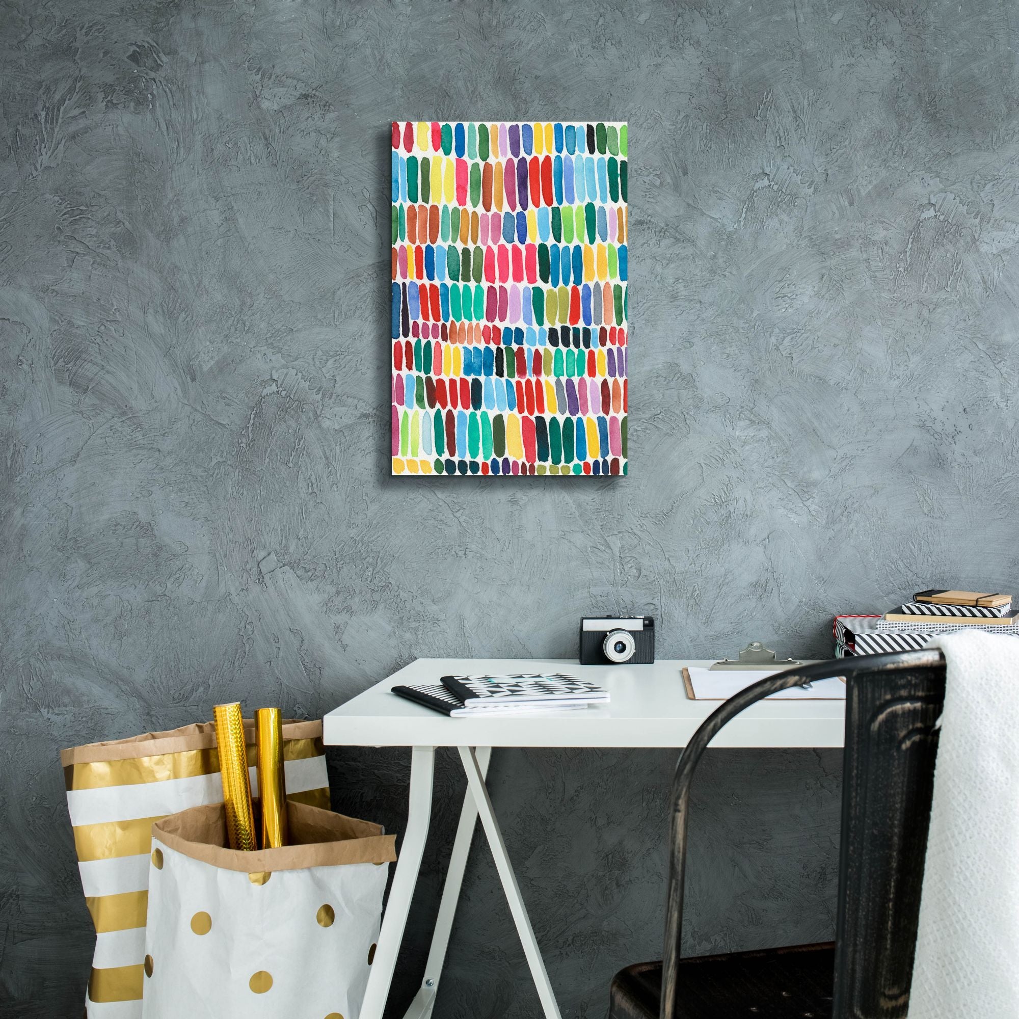 'Rainbow Marks I' by Regina Moore, Canvas Wall Art,12 x 18