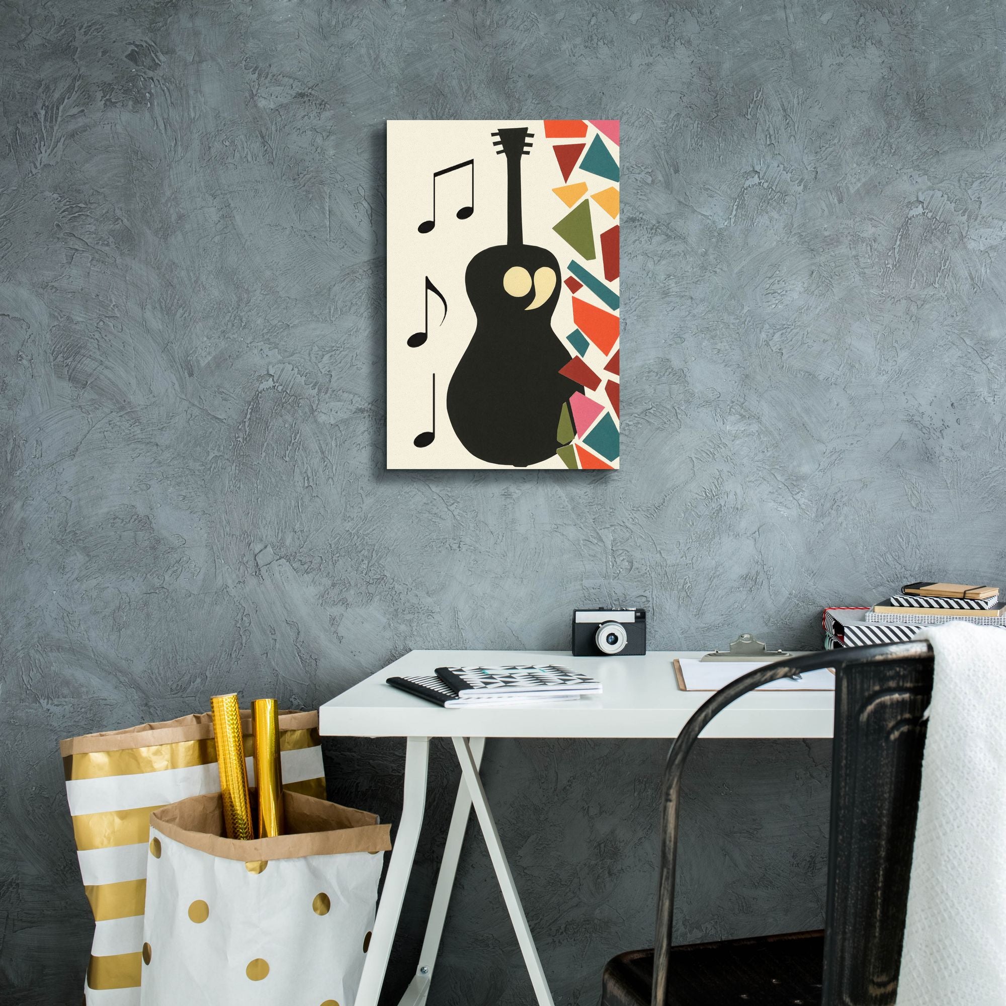 'Cut Paper Instruments Collection B' by Regina Moore, Canvas Wall Art,12 x 18