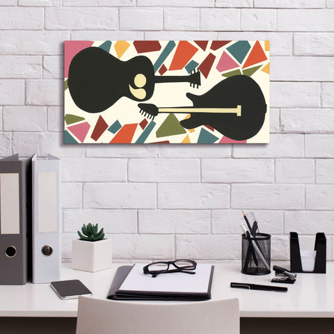 Image of 'Cut Paper Instruments Collection D' by Regina Moore, Canvas Wall Art,24 x 12