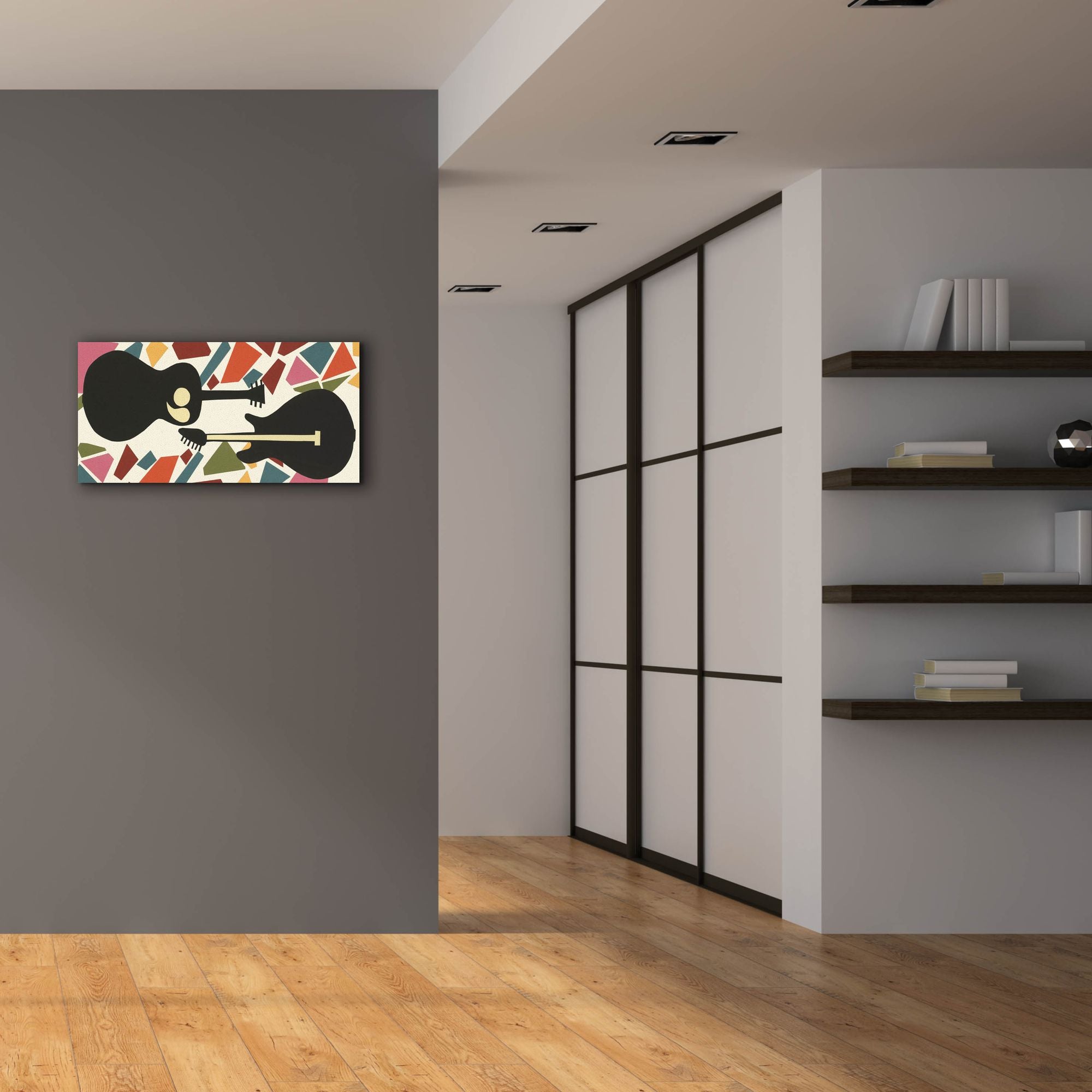 'Cut Paper Instruments Collection D' by Regina Moore, Canvas Wall Art,40x20