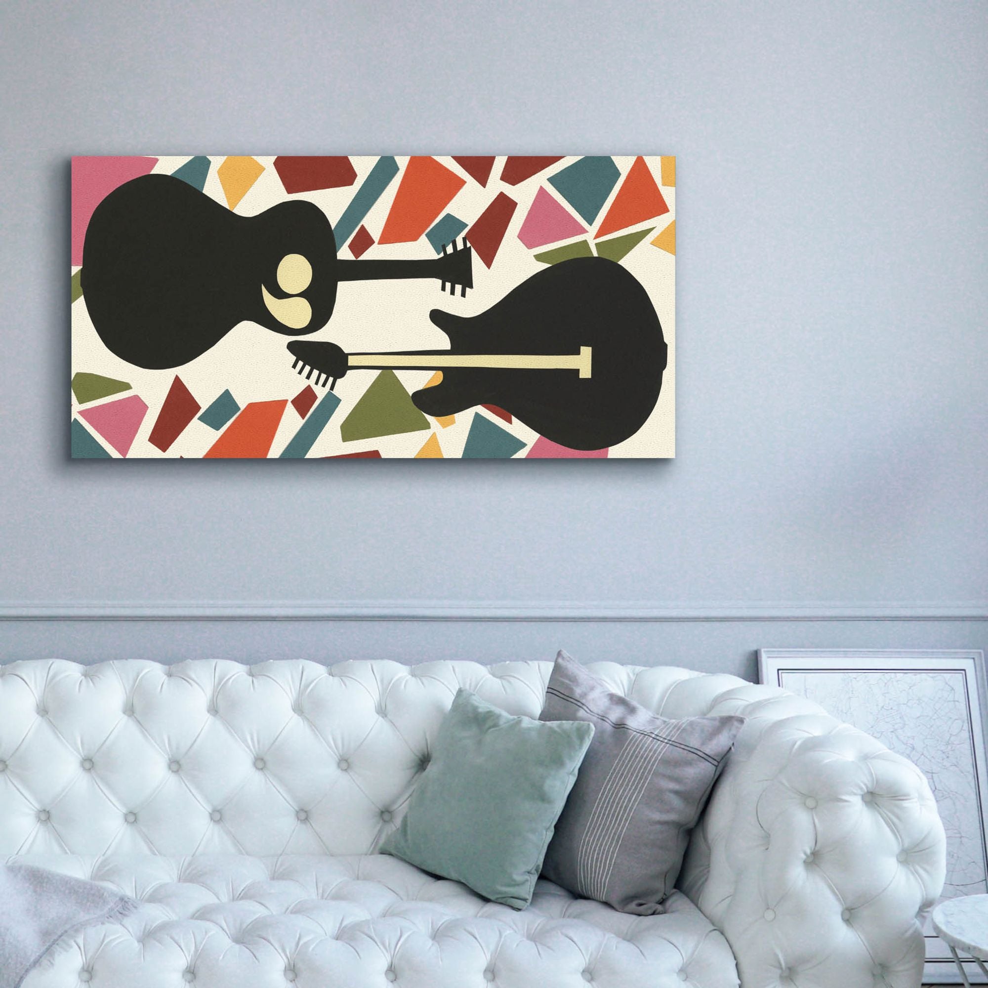 'Cut Paper Instruments Collection D' by Regina Moore, Canvas Wall Art,60x30