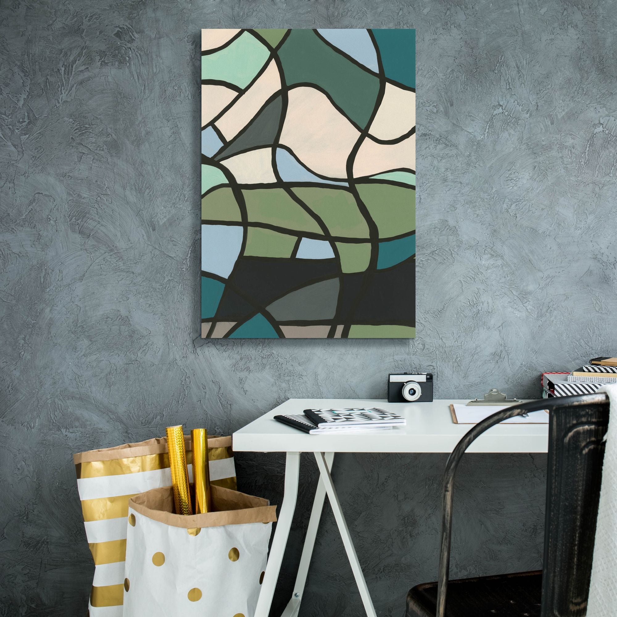 'Multicolor Stained Glass II' by Regina Moore, Canvas Wall Art,18 x 26