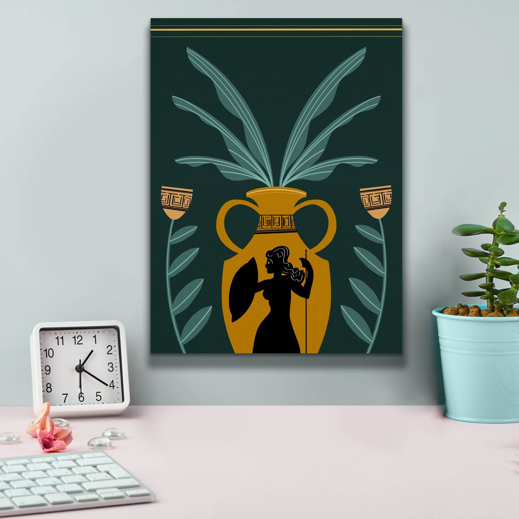 'Warrior Goddess Vase I' by Regina Moore, Canvas Wall Art,12 x 16