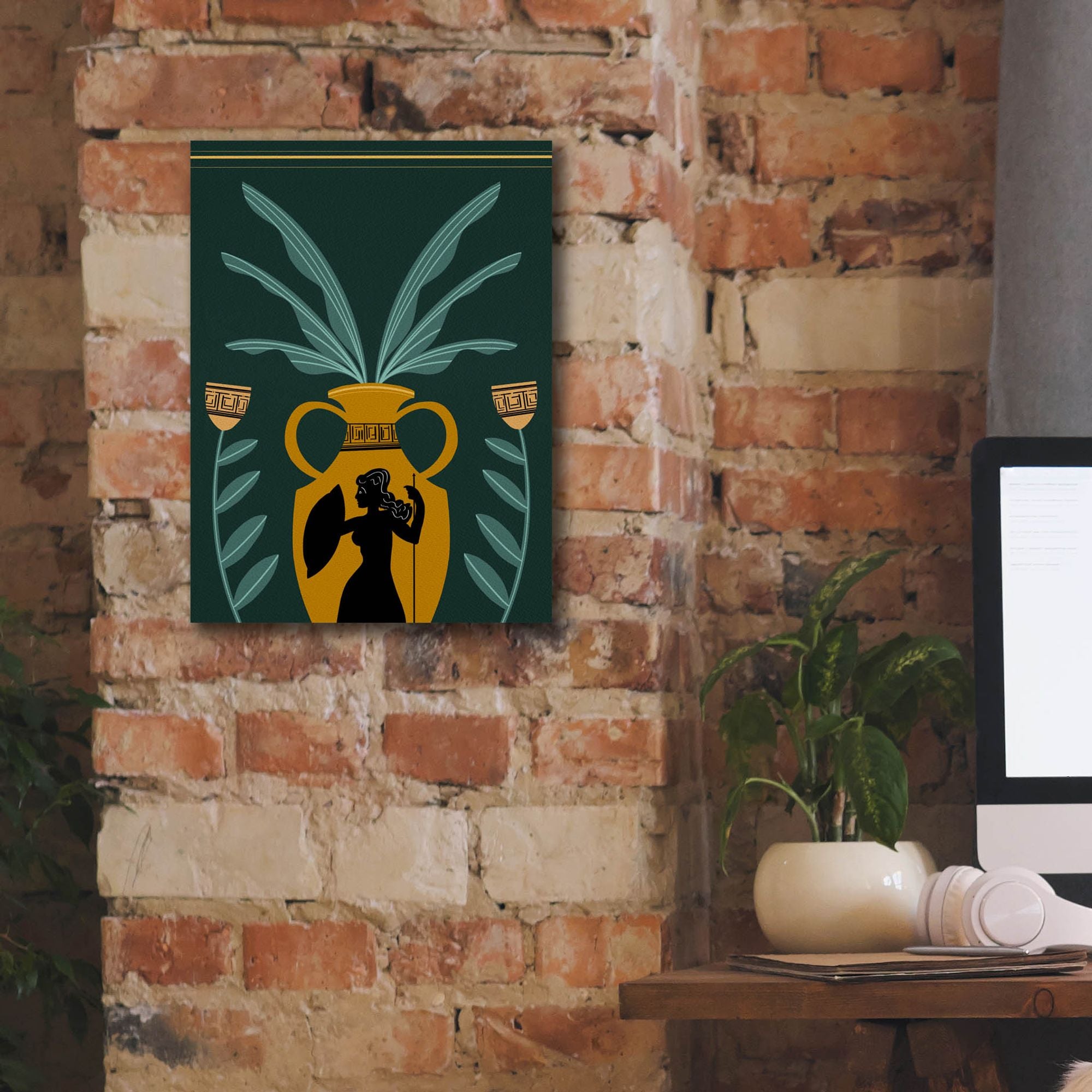 'Warrior Goddess Vase I' by Regina Moore, Canvas Wall Art,12 x 16