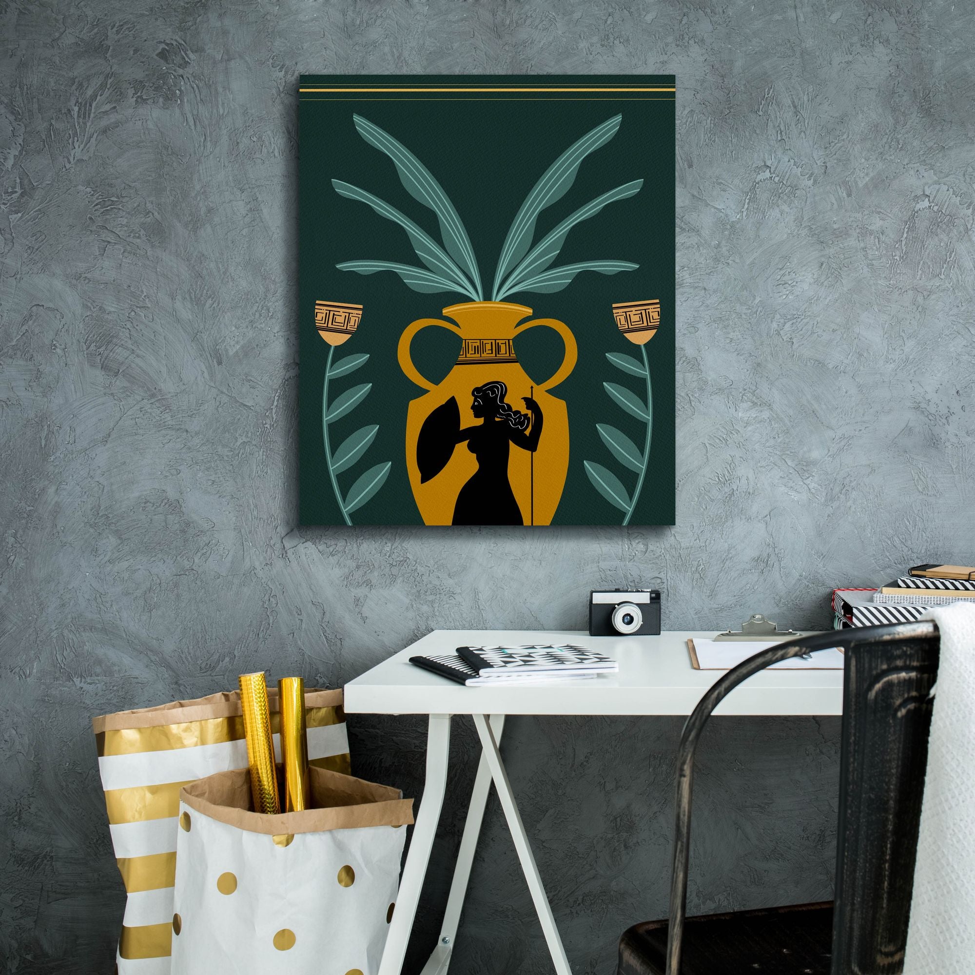 'Warrior Goddess Vase I' by Regina Moore, Canvas Wall Art,20 x 24