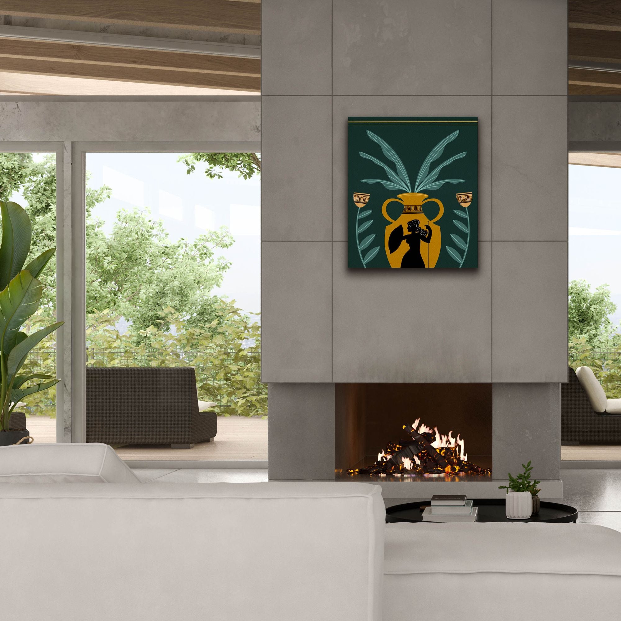 'Warrior Goddess Vase I' by Regina Moore, Canvas Wall Art,26x30