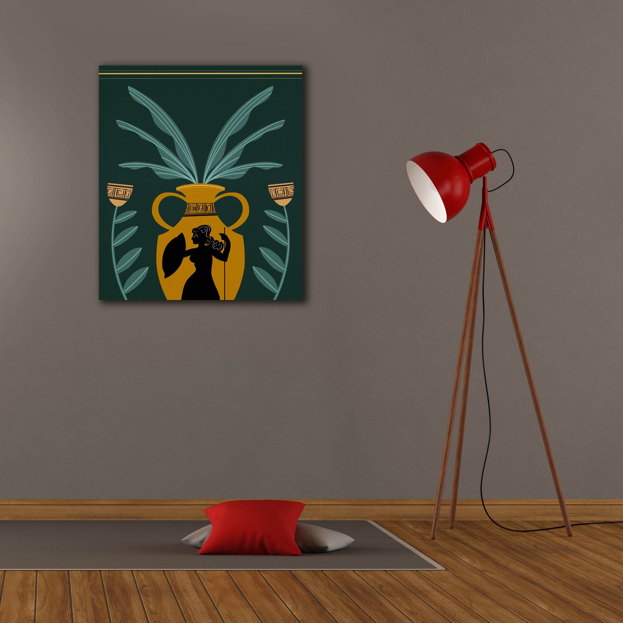 'Warrior Goddess Vase I' by Regina Moore, Canvas Wall Art,26x30