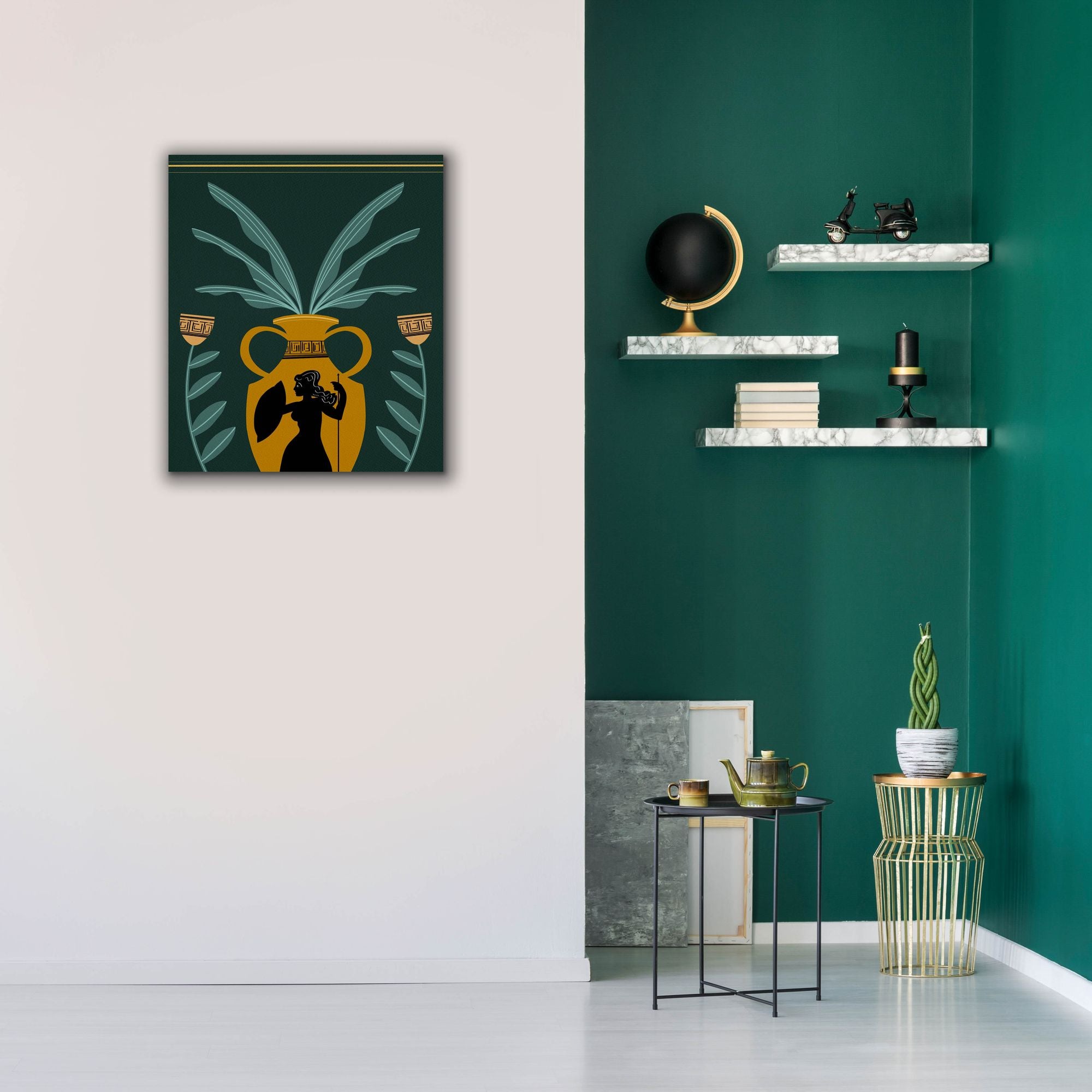 'Warrior Goddess Vase I' by Regina Moore, Canvas Wall Art,26x30