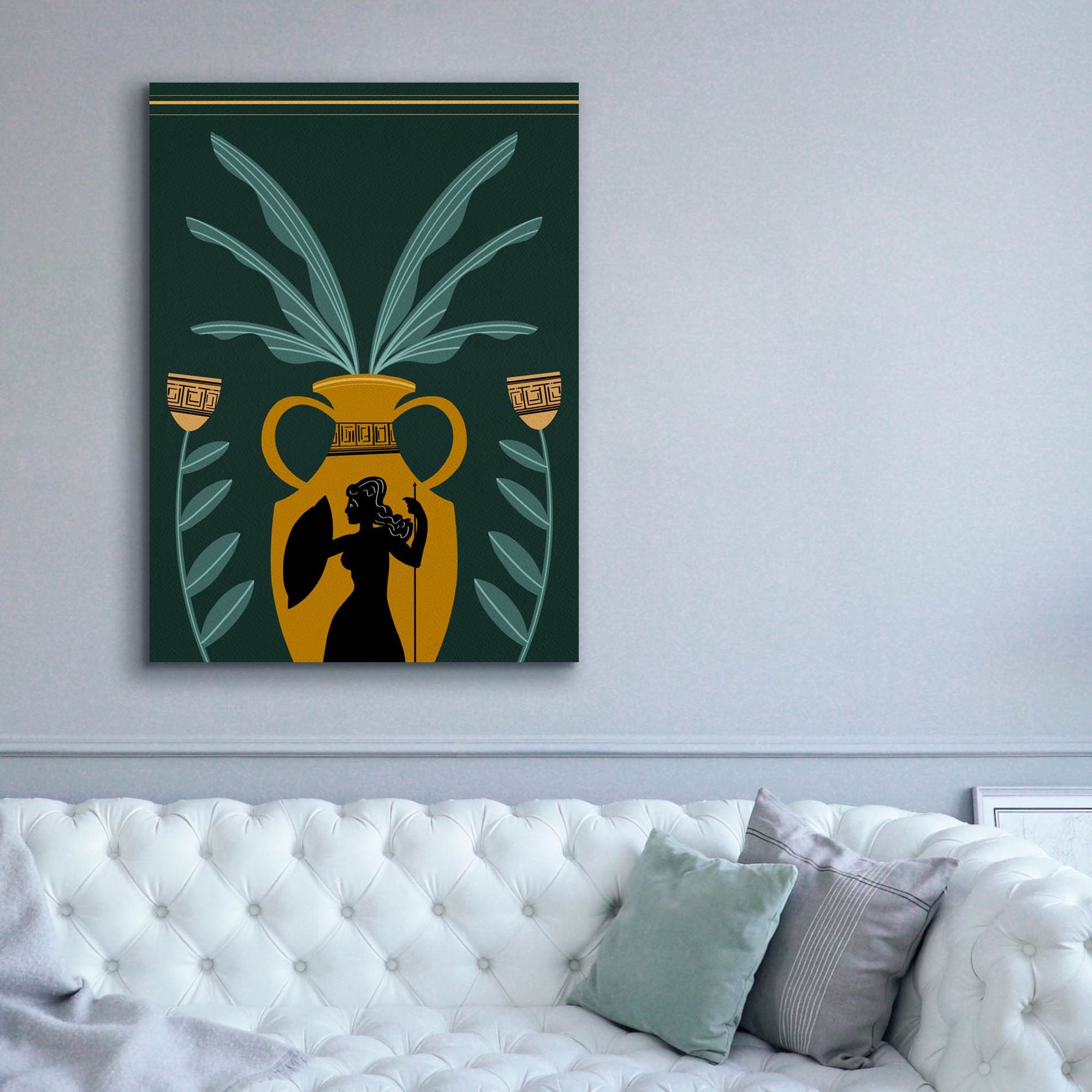 'Warrior Goddess Vase I' by Regina Moore, Canvas Wall Art,40x54