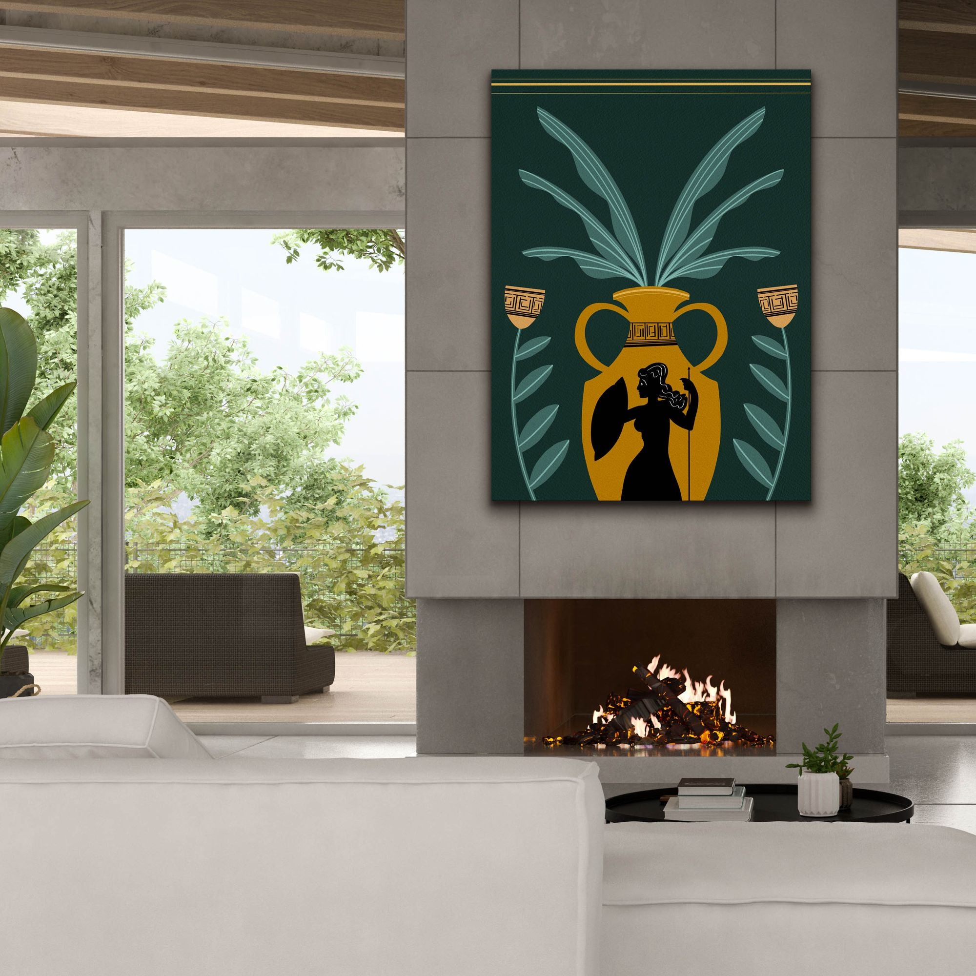 'Warrior Goddess Vase I' by Regina Moore, Canvas Wall Art,40x54