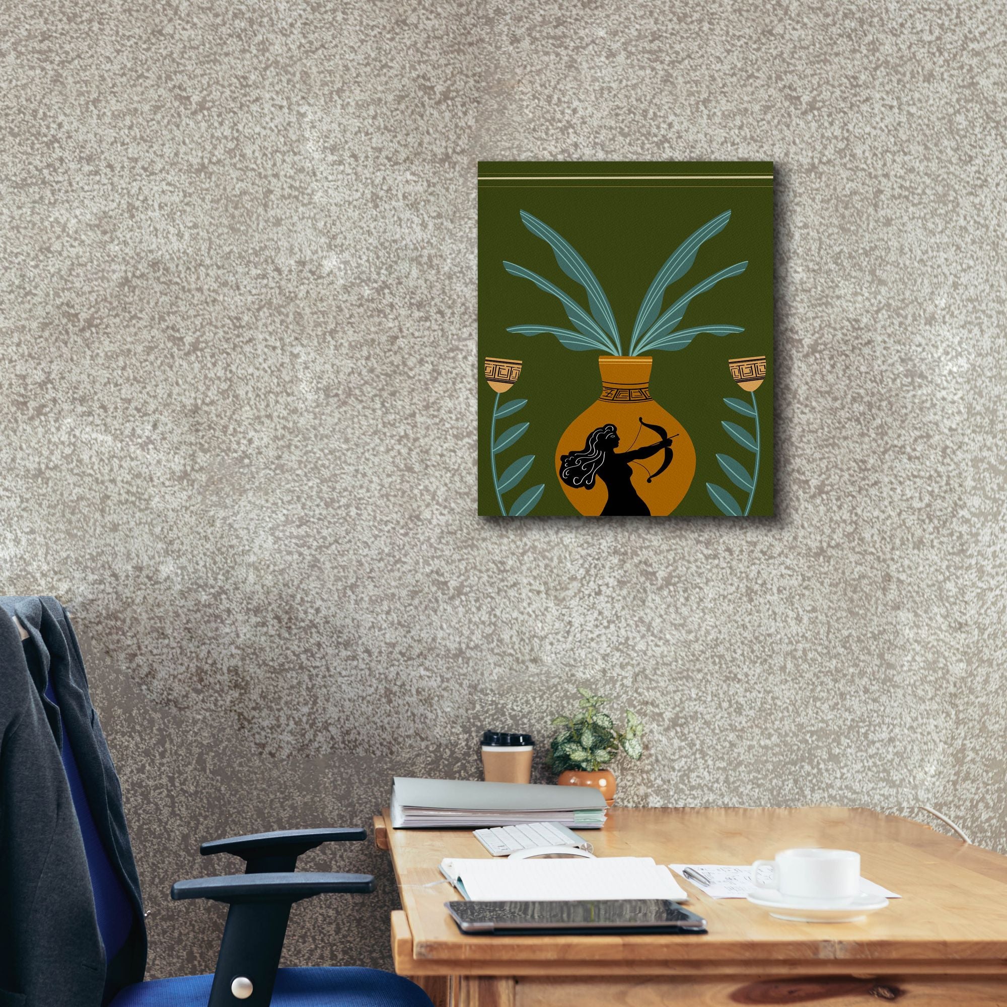 'Warrior Goddess Vase II' by Regina Moore, Canvas Wall Art,20 x 24