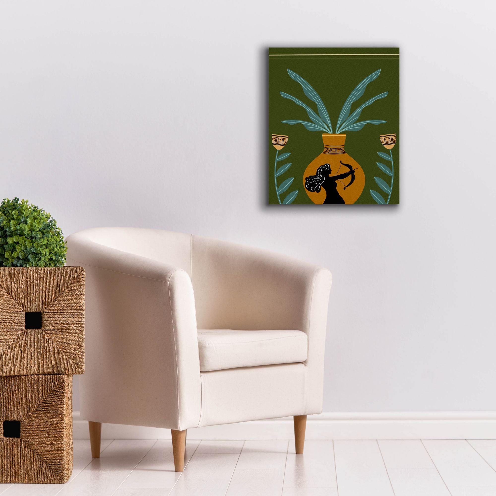 'Warrior Goddess Vase II' by Regina Moore, Canvas Wall Art,20 x 24