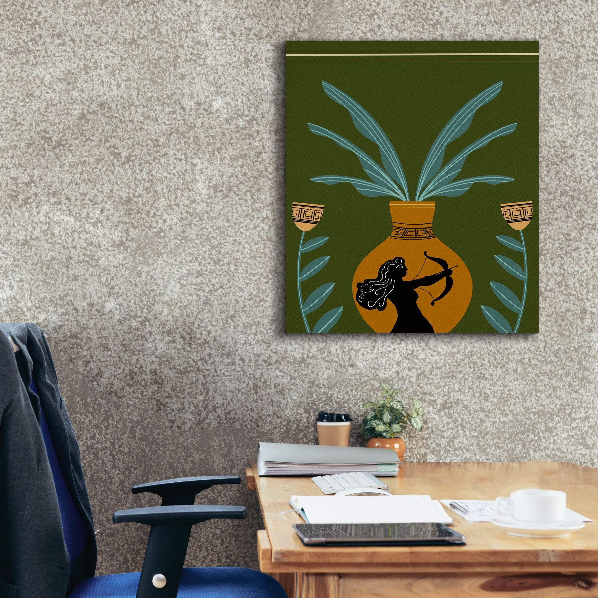 'Warrior Goddess Vase II' by Regina Moore, Canvas Wall Art,26x30