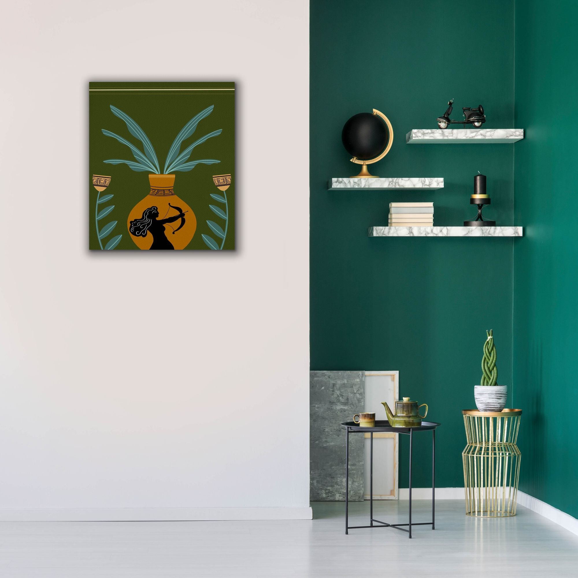 'Warrior Goddess Vase II' by Regina Moore, Canvas Wall Art,26x30