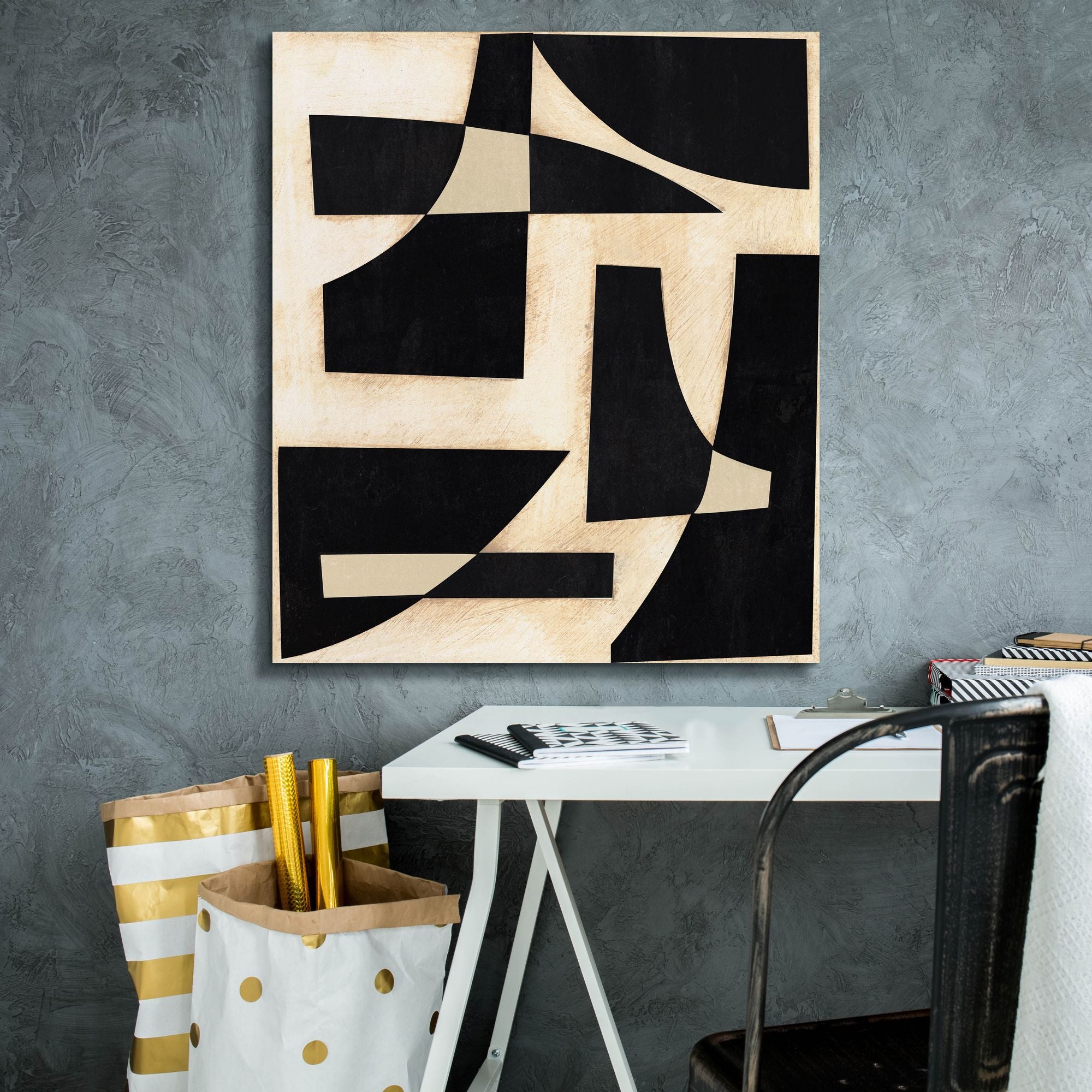 'Onyx Cutout Shapes I' by Regina Moore, Canvas Wall Art,26x30