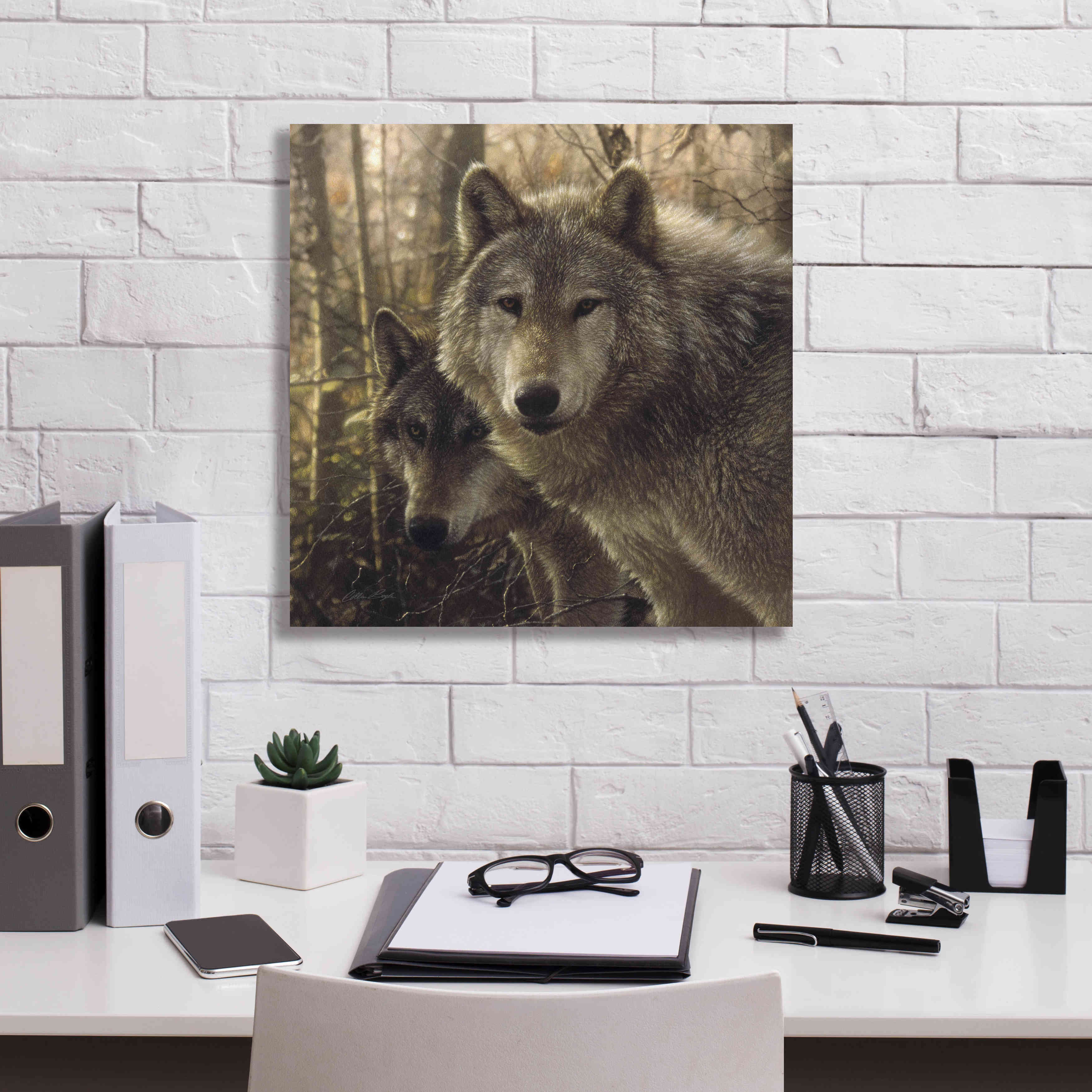 'Wood Land Companions' by Collin Bogle, Canvas Wall Art,18x18