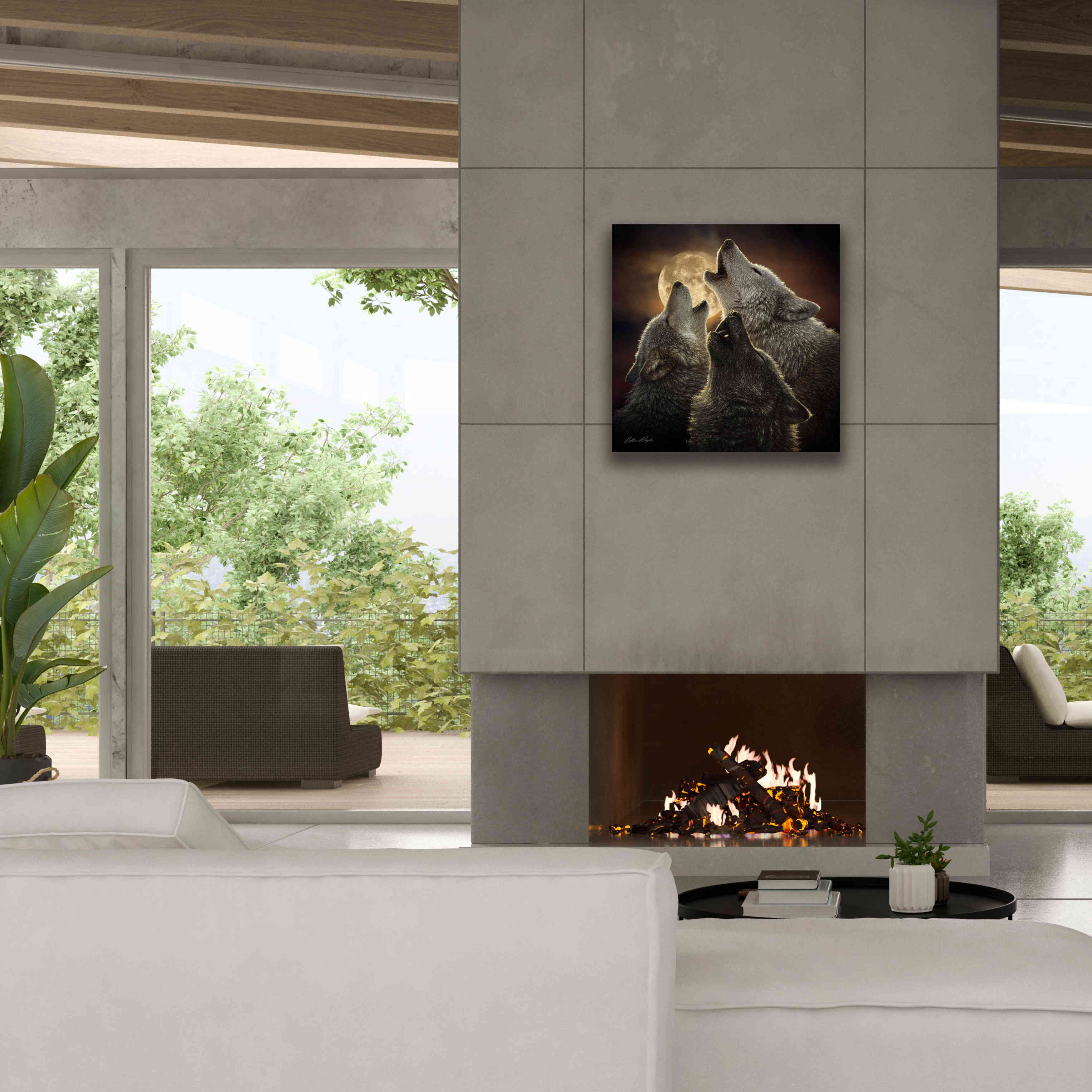 'Wolf Trinity' by Collin Bogle, Canvas Wall Art,26x26