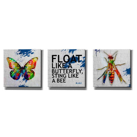 Image of 'Float Like a Butterfly, Sting Like a Bee Set' Canvas Wall Art