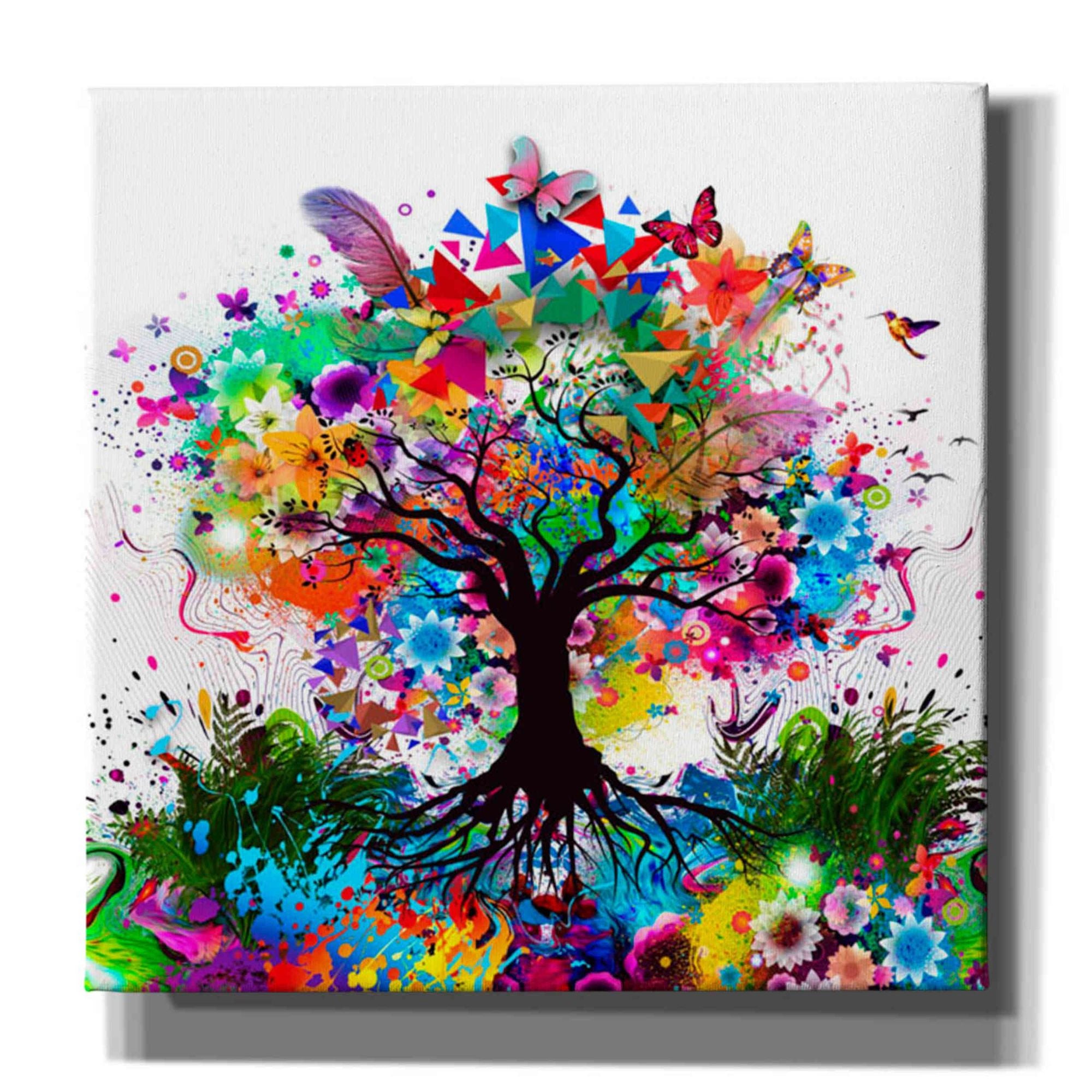 'Kaleidoscope Tree White' Canvas Wall Art