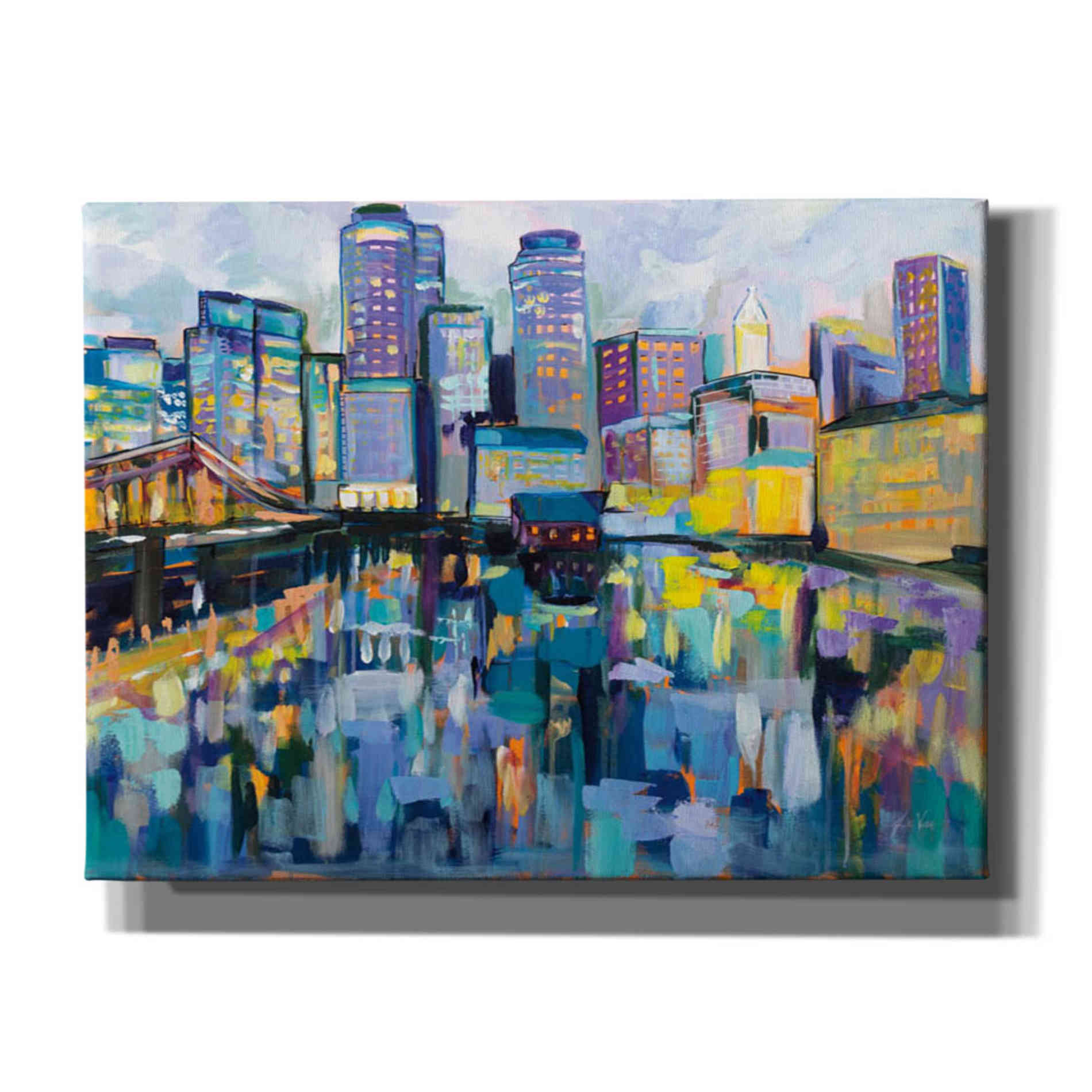 "Boston Harbor" by Jeanette Vertentes, Giclee Canvas Wall Art