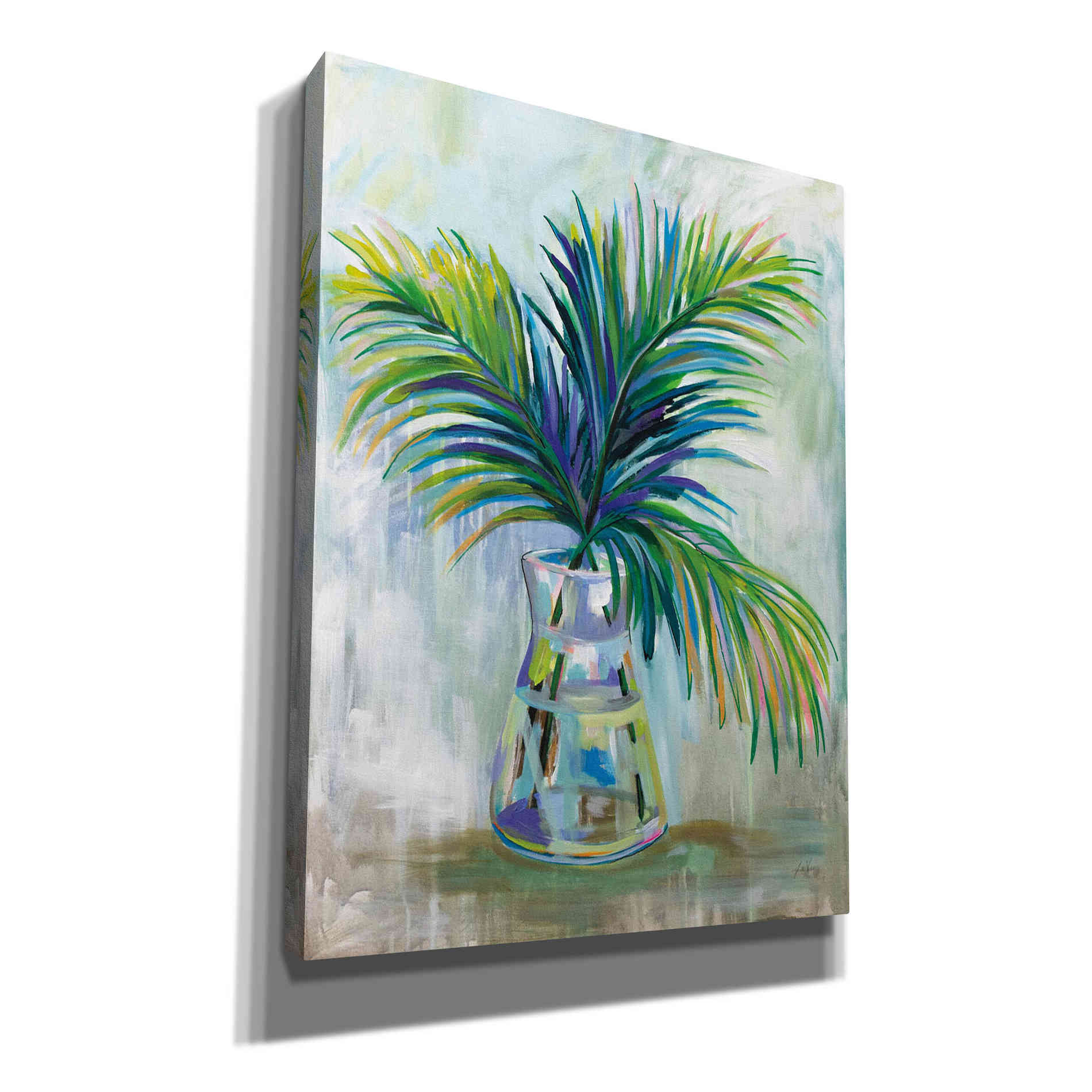 "Palm Leaves I" by Jeanette Vertentes, Giclee Canvas Wall Art