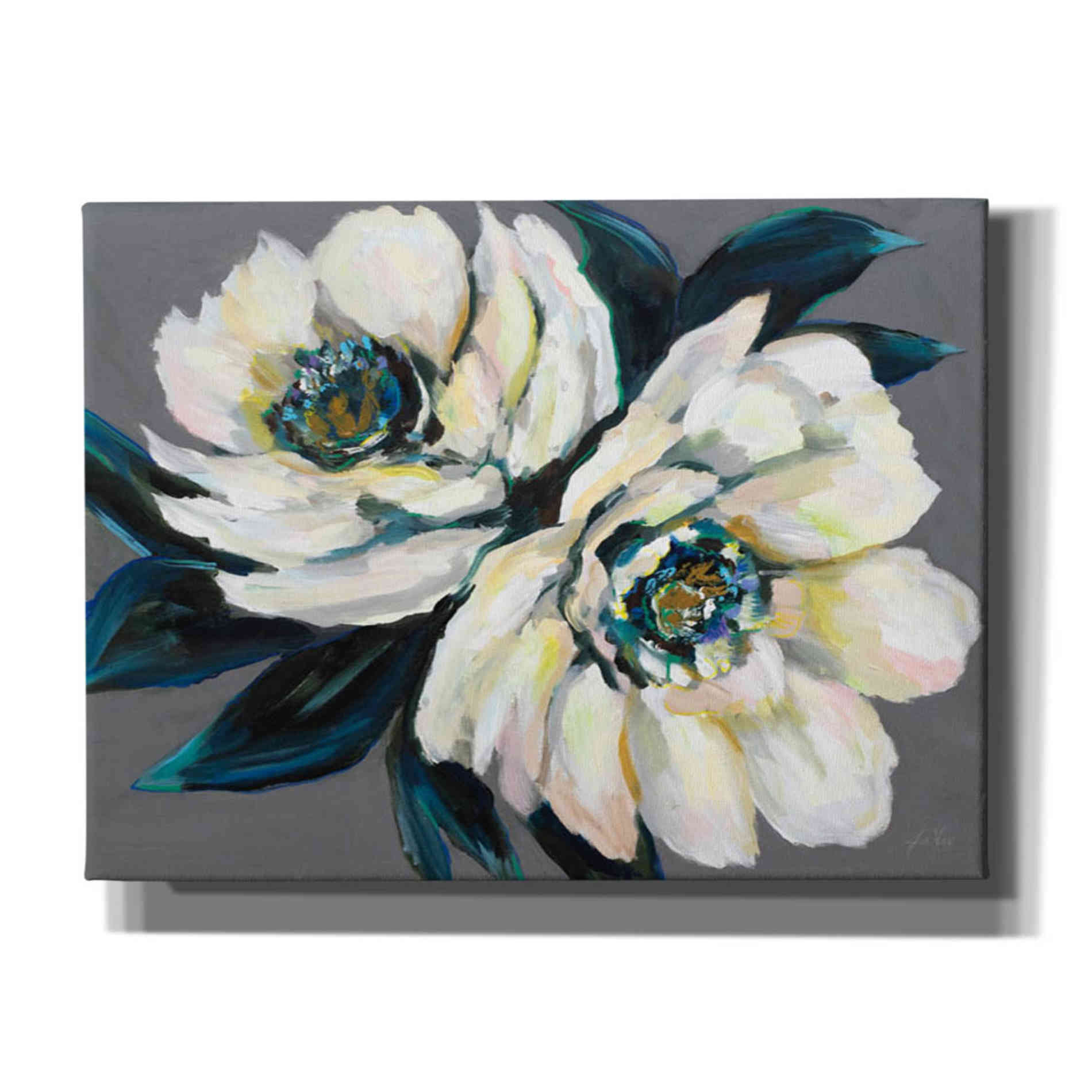 "Peonies" by Jeanette Vertentes, Giclee Canvas Wall Art