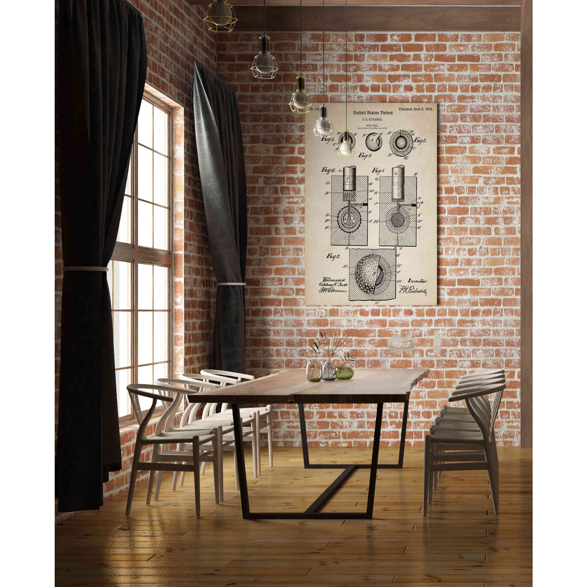 'Golf Ball Vintage Patent Blueprint' Canvas Wall Art,26 x 40