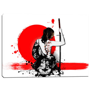 "Trash Polka- Female Samurai" by Nicklas Gustafsson, Giclee Canvas Wall Art