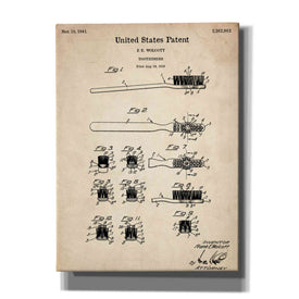 'Toothbrush Vintage Patent' Canvas Wall Art