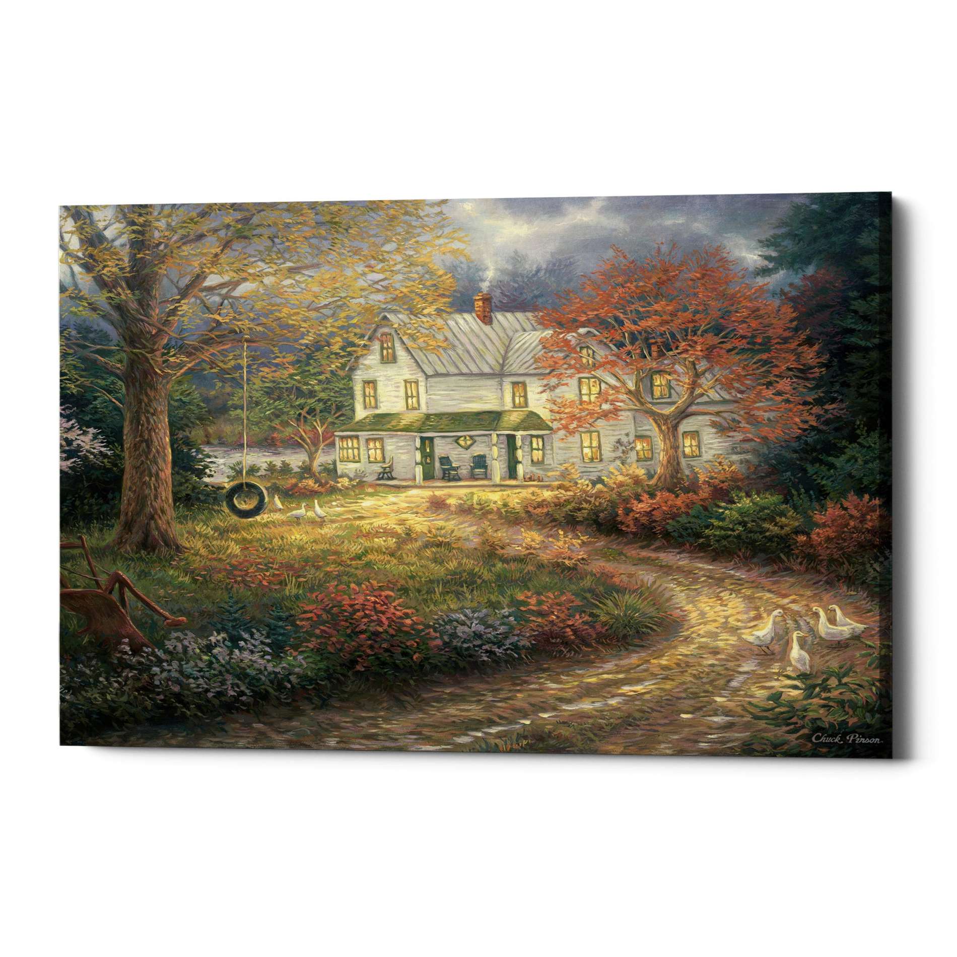 "Mid Country Farmhouse" by Chuck Pinson, Giclee Canvas Wall Art