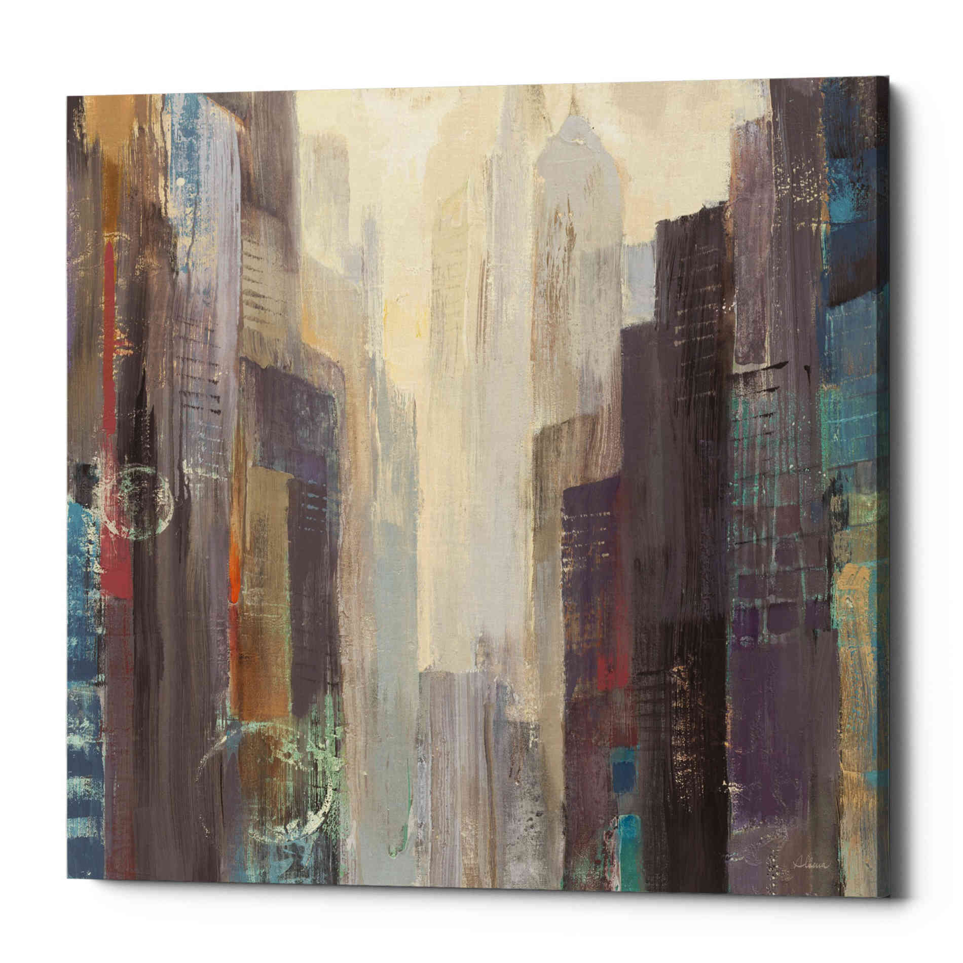 'City at Dawn' by Albena Hristova, Canvas Wall Art