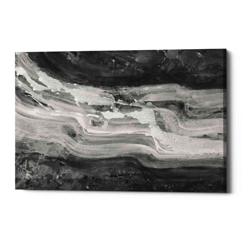 Image of 'Currents Gray Black White' by Albena Hristova, Canvas Wall Art