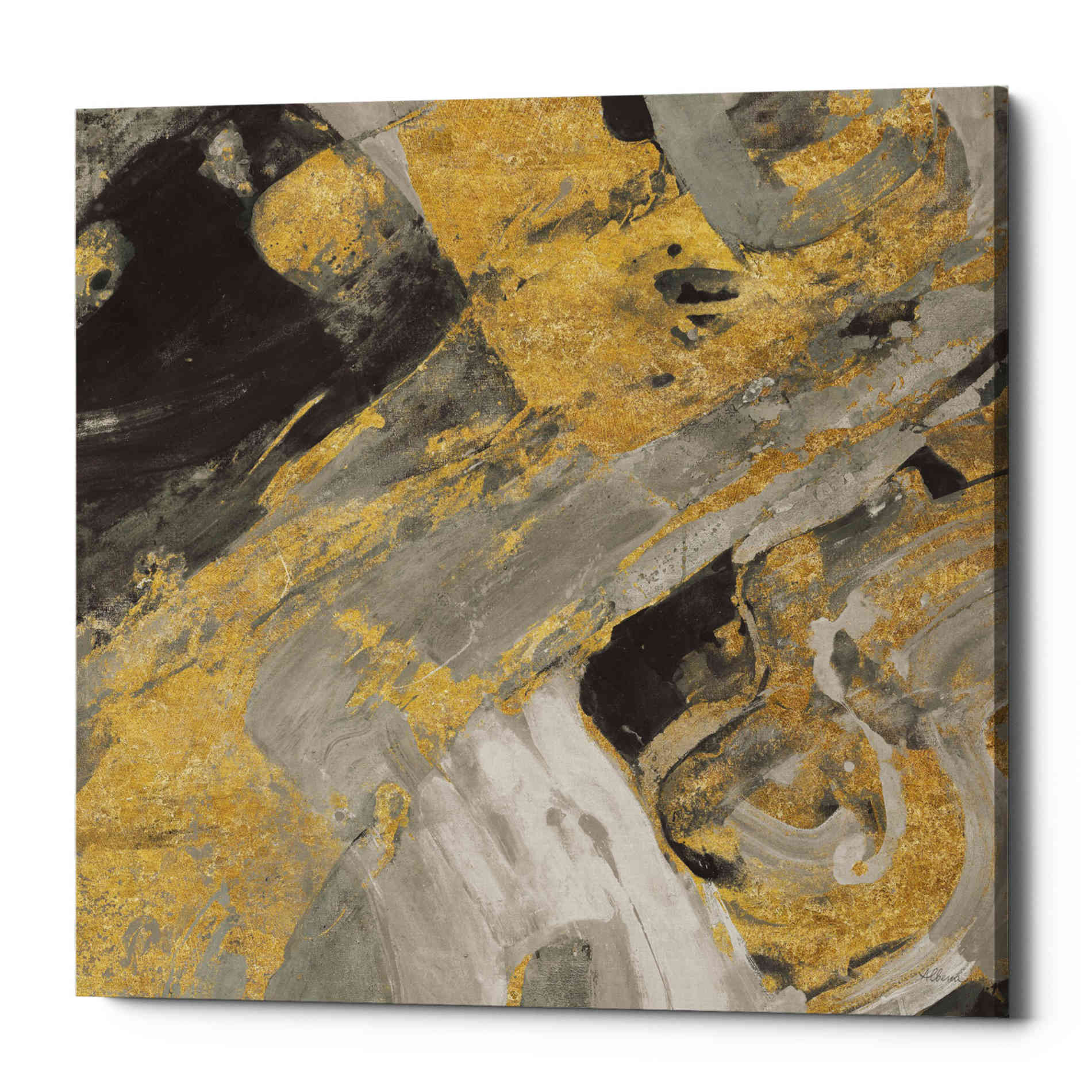 'Moab Gold and Black' by Albena Hristova, Canvas Wall Art