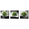 'Vibrant Tree Series: Green Triptych (Set of 3)' Canvas Wall Art