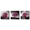 'Vibrant Tree Series: Magenta Triptych (Set of 3)' Canvas Wall Art