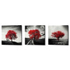 'Vibrant Tree Series: Ruby Triptych (Set of 3)' Canvas Wall Art