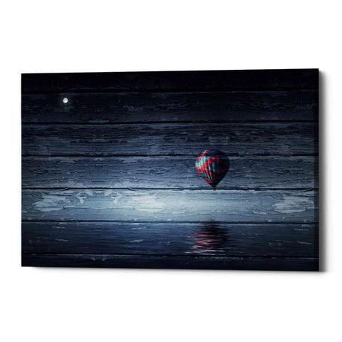 Image of 'Wood Series: One Air Balloon' Canvas Wall Art