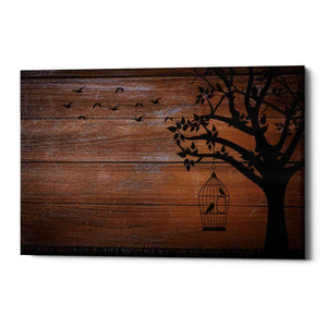 'Wood Series: Birds and Tree Silhouettes' Canvas Wall Art