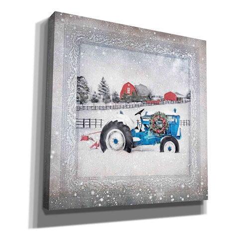 Image of 'Christmas Tractor' by Bluebird Barn, Canvas Wall Art,Size 1 Sqaure