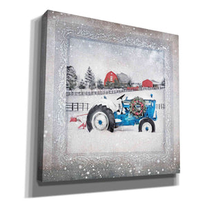 'Christmas Tractor' by Bluebird Barn, Canvas Wall Art,Size 1 Sqaure