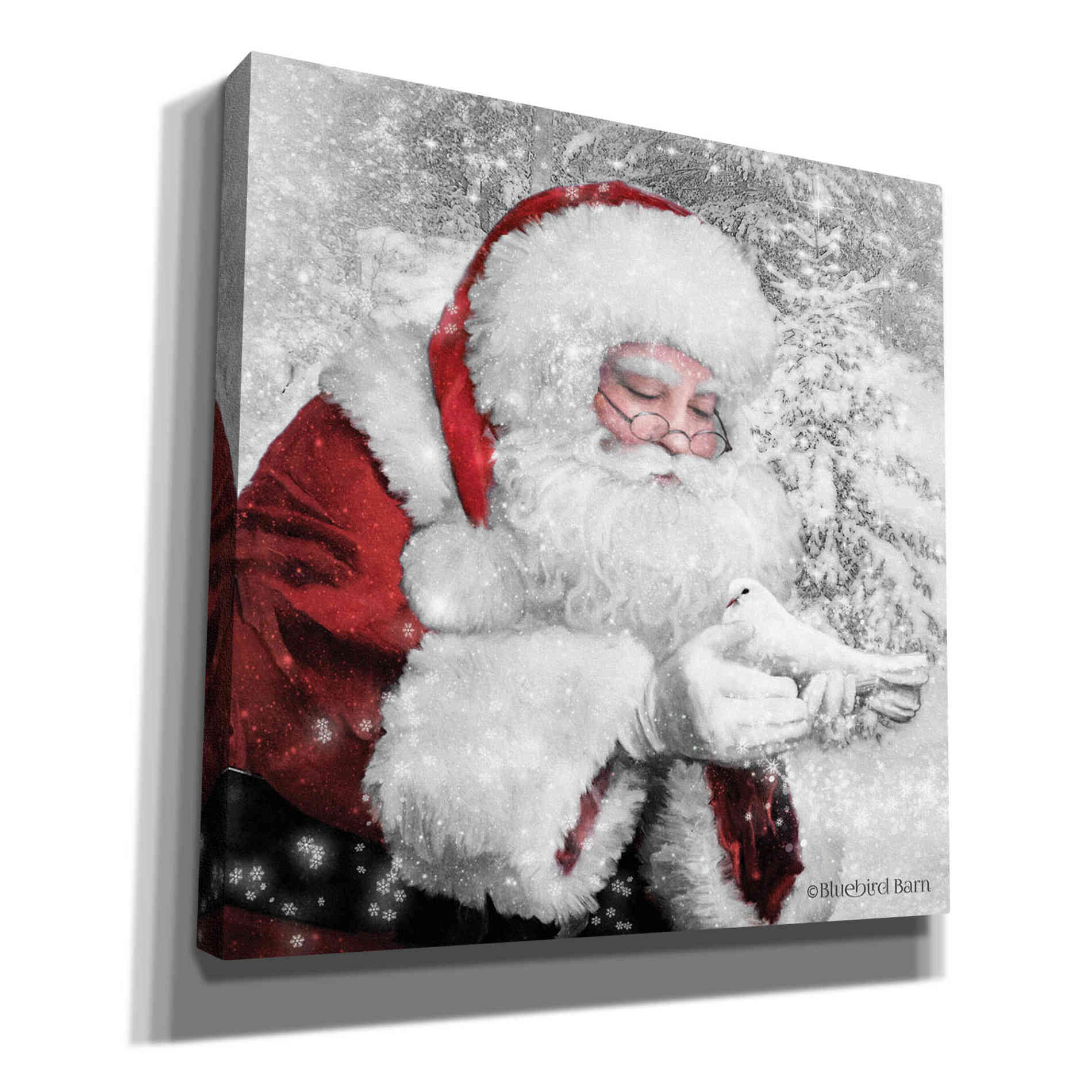 'Santa's Little Friend' by Bluebird Barn, Canvas Wall Art,Size 1 Sqaure