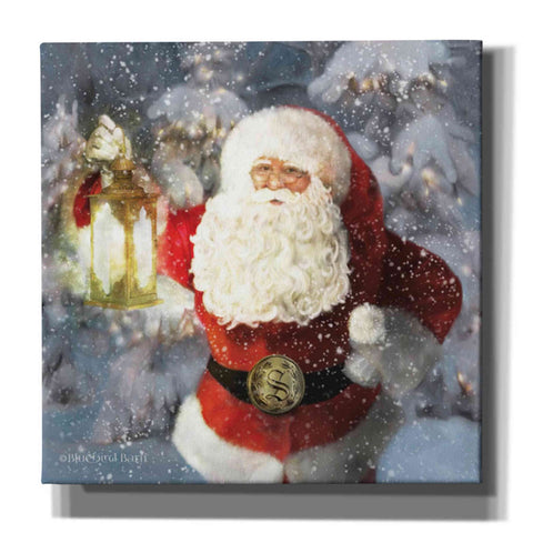 Image of 'Light the Way Santa' by Bluebird Barn, Canvas Wall Art,Size 1 Sqaure