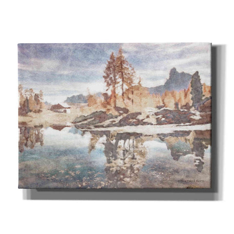 Image of 'Little Cabin by the Lake' by Bluebird Barn, Canvas Wall Art,Size C Landscape