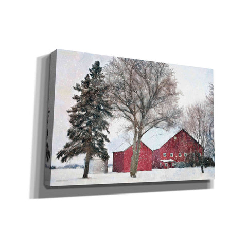 Image of 'Snowy Barn' by Bluebird Barn, Canvas Wall Art,Size A Landscape