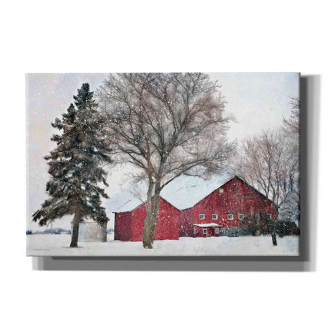 Image of 'Snowy Barn' by Bluebird Barn, Canvas Wall Art,Size A Landscape